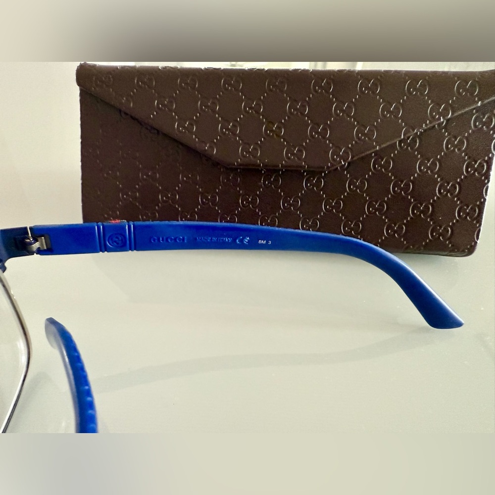 Gucci Black and Blue Glasses - GG2247/S 4VDKM 56 17 140 - Unisex - With OG Case - Picture 6 of 9